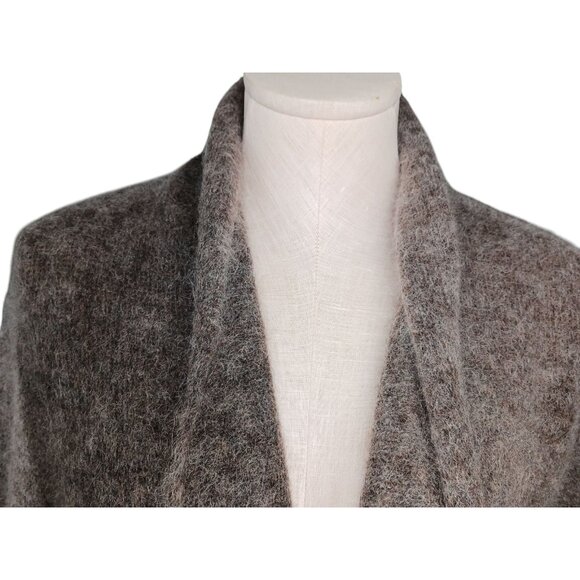 EILEEN FISHER Open Front Wrap Sweater Ombre Mohair Blend Womens XL Brown Gray - Picture 9 of 12